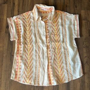 Multicolor Button Up Blouse